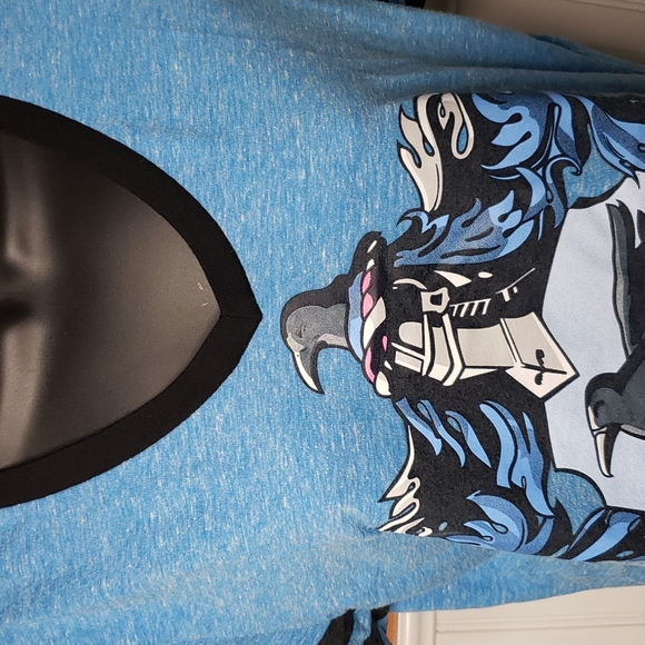 Harry Potter Ravenclaw T-Shirt V-Neck Blue Hogwarts Crest Ringer Juniors XXL - Picture 2 of 9